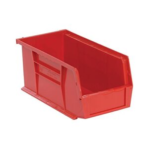 quantum storage systems qus230 plastic storage stacking ultra bin, 10-inch by 5-inch by 5-inch, red, case of 12 (qus230rd)