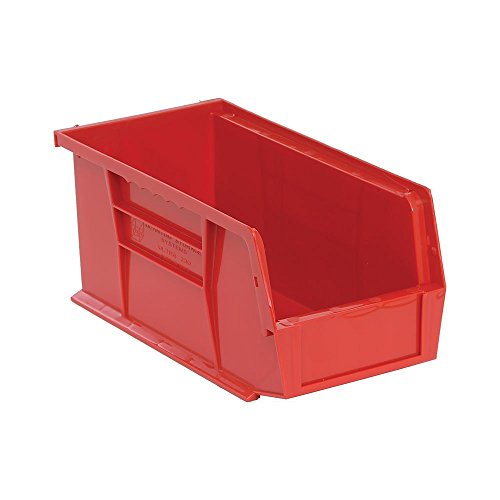 Quantum Storage Systems QUS230 Plastic Storage Stacking Ultra Bin, 10-Inch by 5-Inch by 5-Inch, Red, Case of 12 (QUS230RD)