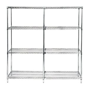 Quantum Storage Systems WR63-1430C Starter Kit for 63" High 4-Tier Wire Shelving Unit, Chrome Finish, 800 lb. Per Shelf Capacity, 14" Width x 30" Length x 63" Height