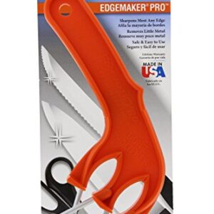 The Edgemaker Knife Sharpener Pro 331- Perfect for Sharpening & Honing any Blade, Durable, Safe & Easy to Use- Orange