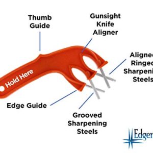 The Edgemaker Knife Sharpener Pro 331- Perfect for Sharpening & Honing any Blade, Durable, Safe & Easy to Use- Orange