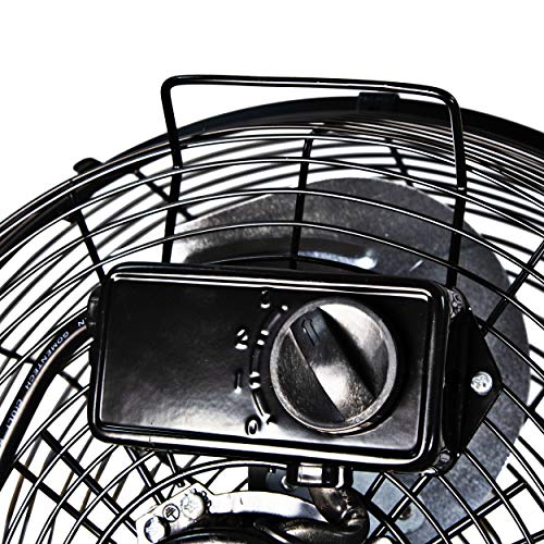 Comfort Zone CZHV12B 12-inch High-Velocity 3-Speed Floor Fan with 180-Degree Tilt, Black