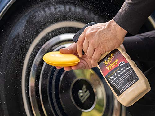 Meguiar's M4016 Mirror Glaze Vinyl & Rubber Cleaner/Conditioner, Restores Life and Color - 16 Oz Spray Bottle