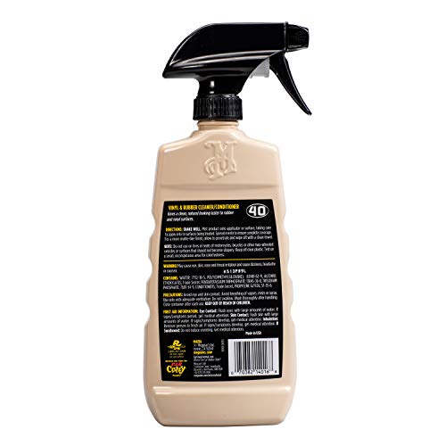 Meguiar's M4016 Mirror Glaze Vinyl & Rubber Cleaner/Conditioner, Restores Life and Color - 16 Oz Spray Bottle