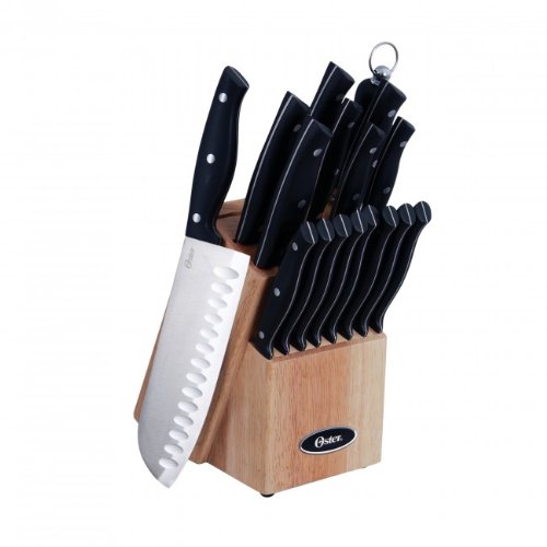 Oster 69529.14 Granger Cutlery Set, Wood Block, 14-Piece, Black