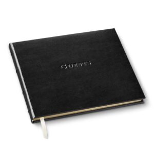 gallery leather guest book acadia black 7″x9″