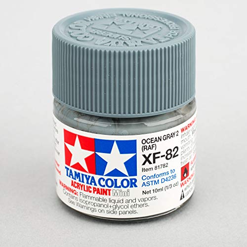 Tamiya America, Inc Acrylic Mini XF-82 Ocean Gray 2 RAF 10ml Bottle, TAM81782