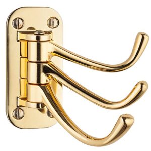 smedbo triple coat hook 3 1/4″, polished brass