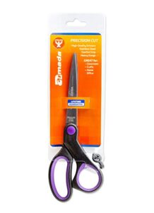 hygloss-armada art velvet touch scissors – great for arts and crafts – pointed tip blades – reusable vinyl bag for safe storage – 8 inches – black and purple – 1 pair