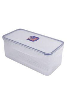 lock & lock airtight rectangular food storage container with drain tray 14-cup, 115-fluid ounces