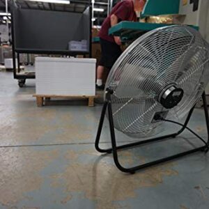 TPI Corporation F24-TE Industrial Workstation Floor Fan, Single Phase, 24" Diameter, 120 Volt