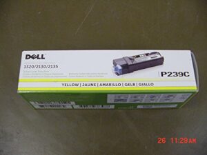 dell computer p239c yellow toner cartridge 1320c/2135cn/2130cn color laser printer