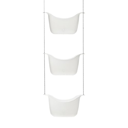 Umbra 022360-670 Bask, White Hanging Shower Caddy, Bathroom Storage and Organizer for Shampoo, Conditioner, Bath Supplies and Accessories, 11-1/4" x 5-1/4" x 36-1/2" h