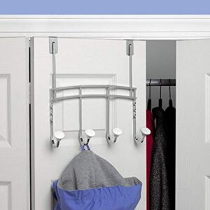 Spectrum Diversified Cambridge Over The Door 4 Hook Rack for Storage and Organization of Entryway Bedroom and More, Chrome