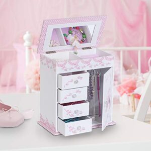 Mele & Co. Cristiana Girl's Musical Ballerina Jewelry Box (Ballet Slipper and Ribbon Design)