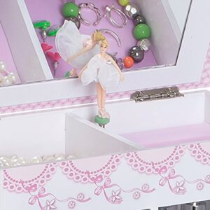 Mele & Co. Cristiana Girl's Musical Ballerina Jewelry Box (Ballet Slipper and Ribbon Design)