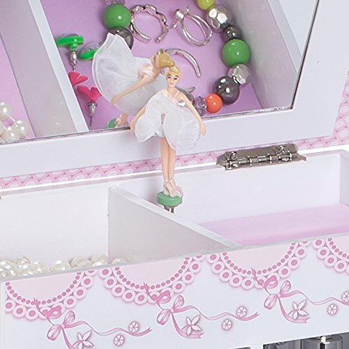 Mele & Co. Cristiana Girl's Musical Ballerina Jewelry Box (Ballet Slipper and Ribbon Design)