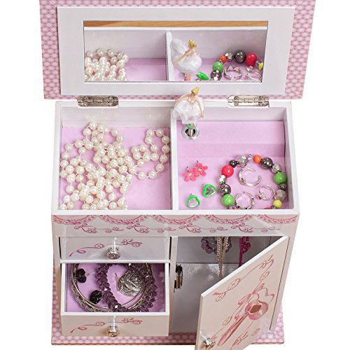 Mele & Co. Cristiana Girl's Musical Ballerina Jewelry Box (Ballet Slipper and Ribbon Design)