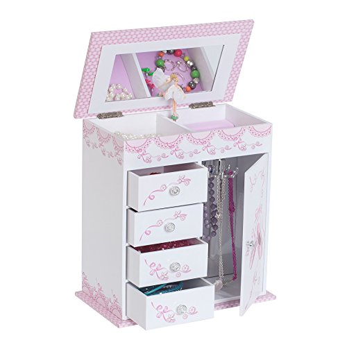 Mele & Co. Cristiana Girl's Musical Ballerina Jewelry Box (Ballet Slipper and Ribbon Design)