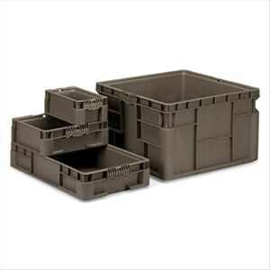 quantum rso2422-11 straight-wall stacking container, 24″ x 22.5″ x 11″,gray