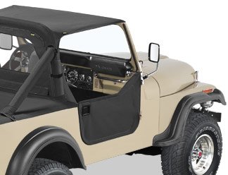 Bestop 5303801 Black Lower Fabric Half Doors for 1980-1995 CJ7/Wrangler