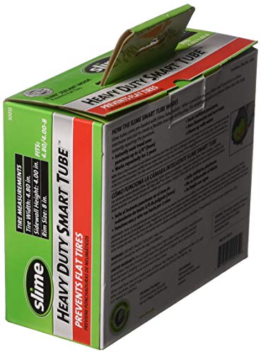 Slime 30012 Inner Tube for wheelbarrows, Lawn Mowers, Trailers, Tractors, Golf Carts, 4-Wheelers and More, Extra Strong, Includes Self-Sealing Sealant, Heavy Duty, Replacement, 4.80/4.0-8"