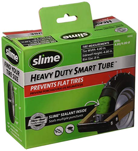 Slime 30012 Inner Tube for wheelbarrows, Lawn Mowers, Trailers, Tractors, Golf Carts, 4-Wheelers and More, Extra Strong, Includes Self-Sealing Sealant, Heavy Duty, Replacement, 4.80/4.0-8"