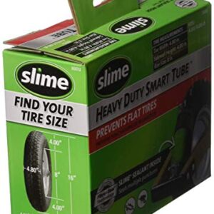 Slime 30012 Inner Tube for wheelbarrows, Lawn Mowers, Trailers, Tractors, Golf Carts, 4-Wheelers and More, Extra Strong, Includes Self-Sealing Sealant, Heavy Duty, Replacement, 4.80/4.0-8"