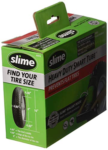 Slime 30012 Inner Tube for wheelbarrows, Lawn Mowers, Trailers, Tractors, Golf Carts, 4-Wheelers and More, Extra Strong, Includes Self-Sealing Sealant, Heavy Duty, Replacement, 4.80/4.0-8"