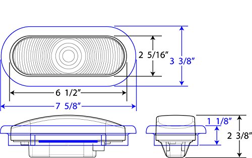 Optronics ST70RK 6" Oval Stop/Turn/Tail Light, Red