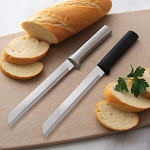 Rada Cutlery Bread Knife Stainless Steel Serrated Blade with Aluminum, 6 Inches, Silver Handle