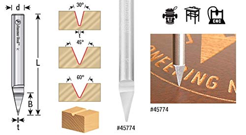 Amana Tool - 45771 Solid Carbide 30° Engraving 0.005 Tip Width x 1/4" Shank Sign