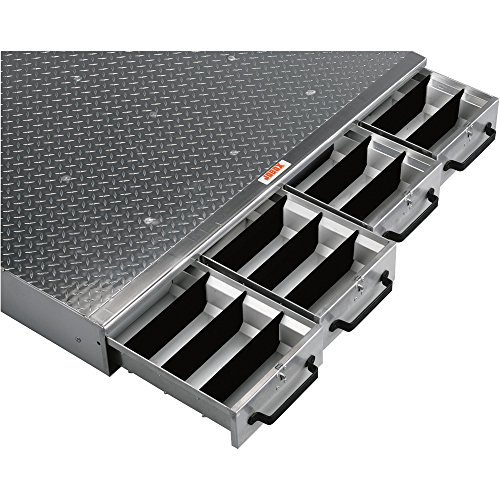 Jobox 1404980 4-Drawer Long Floor Heavy-Duty Aluminum Drawer Storage - (48" W x 6" H x 50" L)