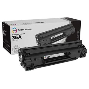 ld products compatible hp 36a black toner cartridge replacement cb436a for use in hewlett packard laserjet printers m1522n mfp, m1522nf mfp, p1505 & p1505n