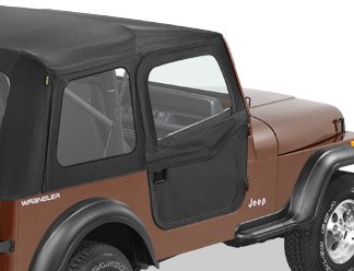 Bestop 5178315 Black Denim 2-Piece Fabric Doors for 1980-1995 CJ7 & Wrangler