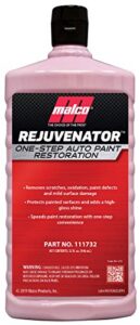 malco paint rejuvenator – one step automotive paint restoration/clear coat scratch and swirl remover/re-shine old, aged paint to look new / 32 fl oz (111732)