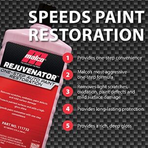 Malco Paint Rejuvenator - One Step Automotive Paint Restoration/Clear Coat Scratch and Swirl Remover/Re-Shine Old, Aged Paint to Look New / 32 Fl Oz (111732)