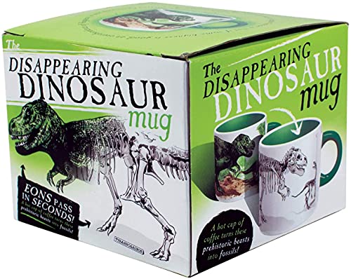 The Unemployed Philosophers Guild Disappearing Dino Mug - Heat Sensitive Color Changing Coffee Mug - Add Hot Liquid and Watch Dinosaurs Turn to Fossils