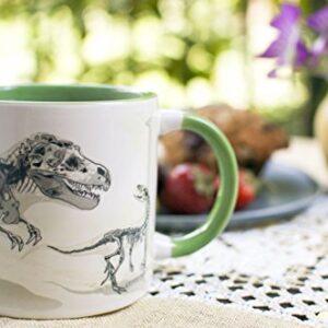 The Unemployed Philosophers Guild Disappearing Dino Mug - Heat Sensitive Color Changing Coffee Mug - Add Hot Liquid and Watch Dinosaurs Turn to Fossils