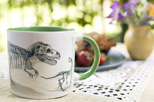 The Unemployed Philosophers Guild Disappearing Dino Mug - Heat Sensitive Color Changing Coffee Mug - Add Hot Liquid and Watch Dinosaurs Turn to Fossils