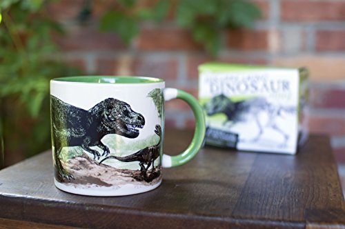 The Unemployed Philosophers Guild Disappearing Dino Mug - Heat Sensitive Color Changing Coffee Mug - Add Hot Liquid and Watch Dinosaurs Turn to Fossils