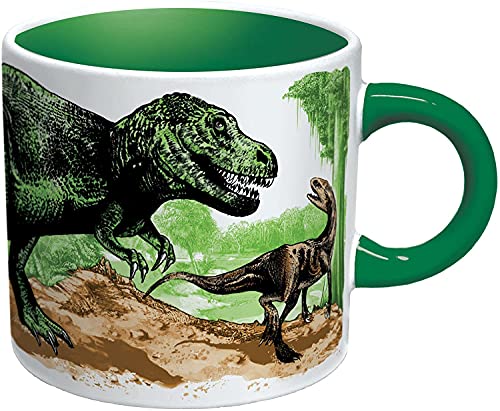 The Unemployed Philosophers Guild Disappearing Dino Mug - Heat Sensitive Color Changing Coffee Mug - Add Hot Liquid and Watch Dinosaurs Turn to Fossils