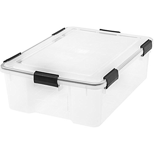 IRIS Weathertight Buckle-Up Storage Box, 62.8 QT, 4 Pack