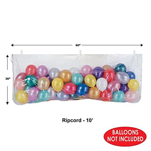 Beistle Plastic Balloon Drop Bag For Birthday Celebration New Year’s Eve Party Supplies