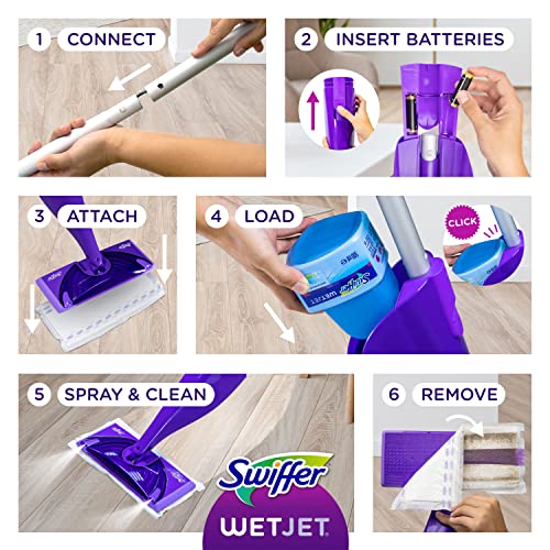 Swiffer WetJet Hardwood Floor Cleaner Spray Mop Pad Refill, Multi Surface, 24 Count