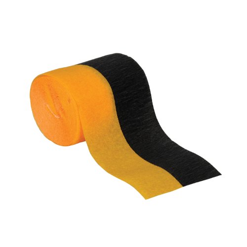 FR Black & Golden-Yellow Crepe Streamer Party Accessory (1 count) (1/Pkg)