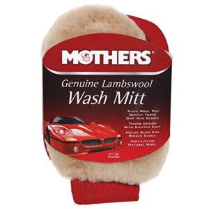 mothers premium sheepskin lambs wool car wash mitt, scratch free
