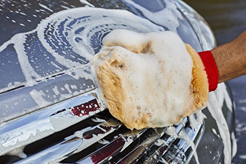 Mothers Premium Sheepskin Lambs Wool Car Wash Mitt, Scratch Free