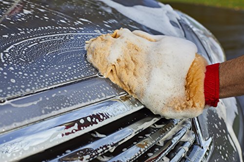 Mothers Premium Sheepskin Lambs Wool Car Wash Mitt, Scratch Free