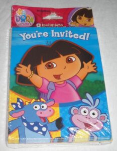 dora the explorer invitations and thank you notes 16pc